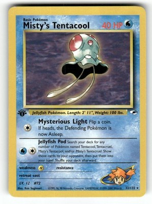 Misty's Tentacool 32/132 - R Gym Heroes Pokemon 1st Edition LP