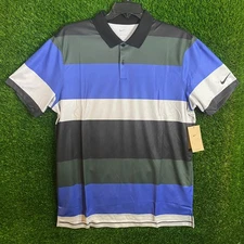 Nike Men's M Victory + Dri-FIT Golf Polo Blue Stripe FZ7452-490 MSRP $70