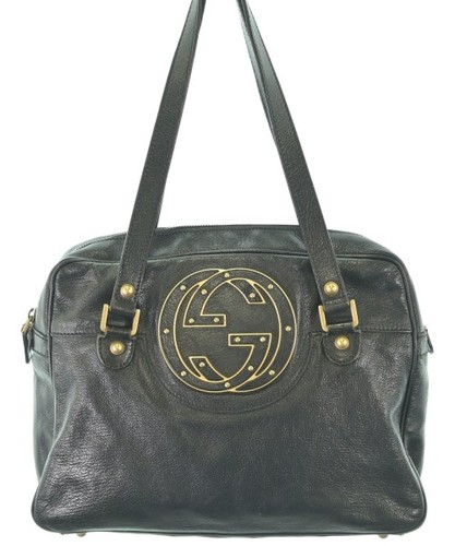 Gucci Black Leather Handbag Ladies B Used