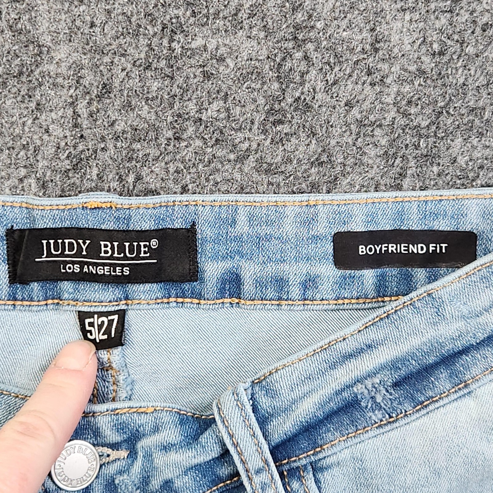 Judy Blue Boyfriend Jeans Womens 5/27 Light Wash Mid Rise Denim JB88938MD image 3