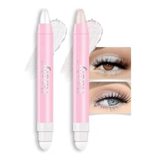 evpct 2Pcs Cream Eye Shadow Brightener Sticks Set for Eyes Waterproof, Pearl ...