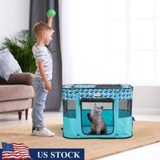 Portable Foldable Pet Playpen Indoor Outdoor Dog Cat Crate Waterproof Durable US