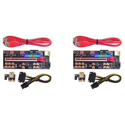 2X VER018 PRO PCI-E Riser Card USB 3.0 Kabel 018 PLUS PCI Express 1X Bis 161431