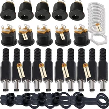 5.5MM X 2.5MM 10Pack Male DC Power Plug Power Jack Adapter Connector&5.5Mm X 2.5