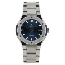 Hublot Classic Fusion Titanium Blue Dial 33mm Auto Women's Watch 585.NX.7170.NX