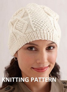 aran beanie knitting pattern