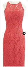 NWOT J crew Coral /Red Formal  Lace Dress - size 00
