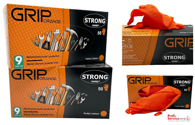GRIP Orange Nitrilhandschuhe Mechanikerhandschuhe  Einweghandschuhe Gr. 9 (L)