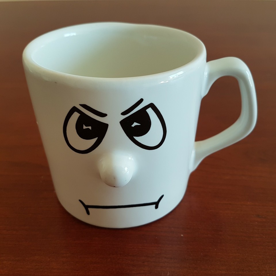Angry Face Mug Raised Nose Old Fashioned Emotion Emoji Emoticon ...
