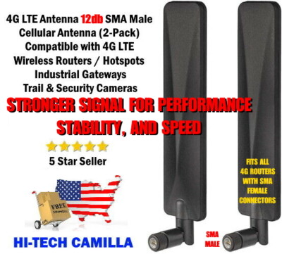 4G 5G   4 x ANTENNA     2 PAIR (4)  12dB SMA MALE   5g 4g ROUTERS    USA SELLER