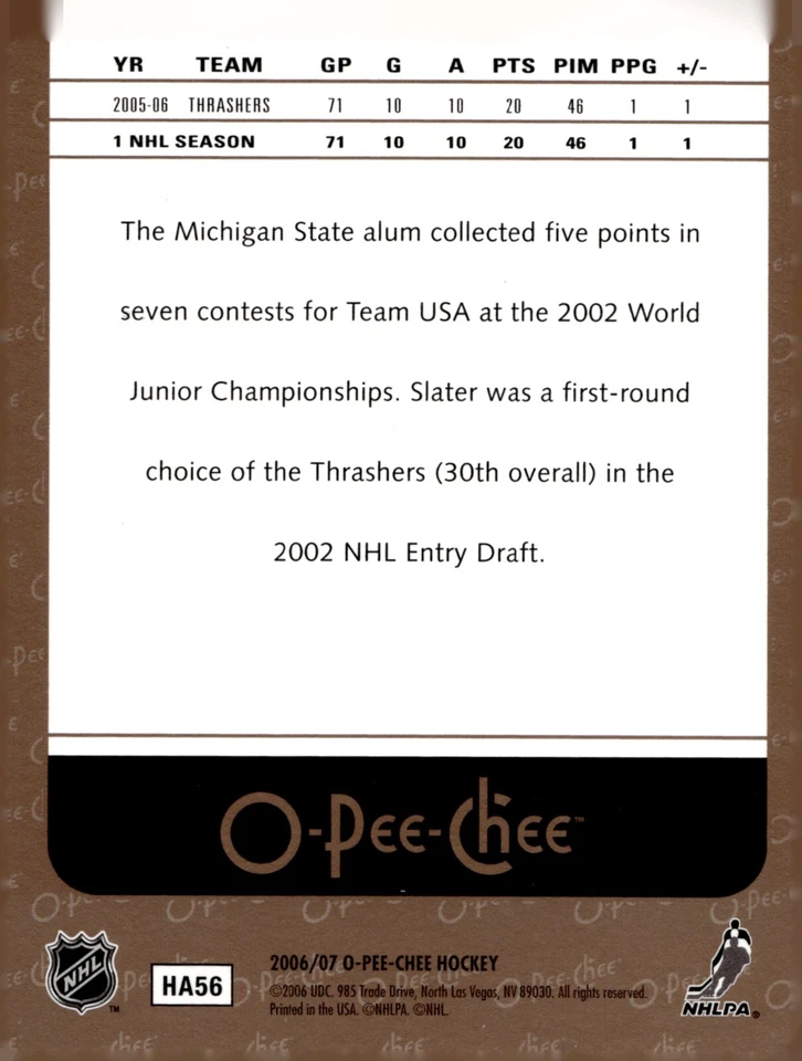 Jim Slater - Signed 2006-07 O-Pee-Chee Card #24 - Image 2 of 3