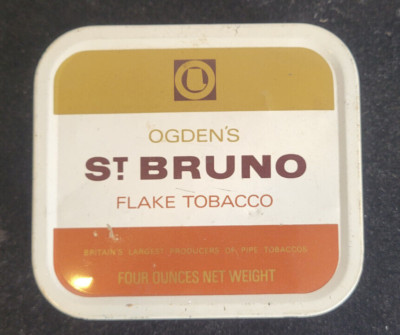 Vintage Ogden's St Bruno Flake Tobacco Tin England 1950's-1960's