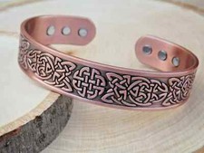 Copper Magnetic Bracelet - Arthritis Pain Therapy Energy Cuff - Celtic