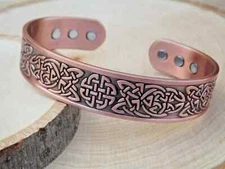 Copper Magnetic Bracelet - Arthritis Pain Therapy Energy Cuff - Celtic
