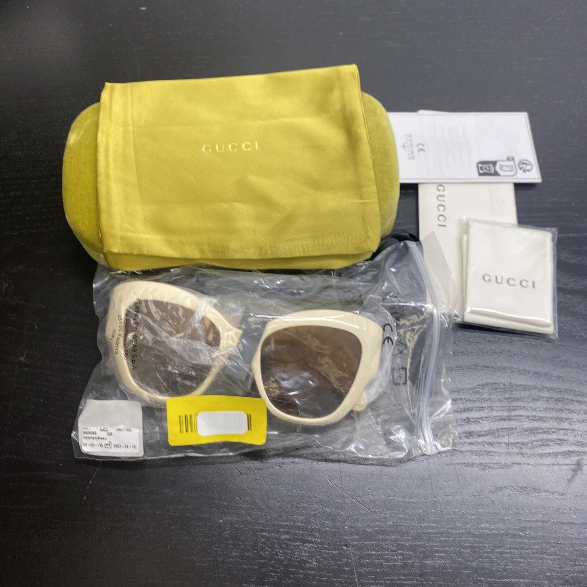 NWT Gucci GG1566S-003 Ivory Cat Eye 55mm Sunglasses Gucci GG0666S 003 - As Seen Jaime Xie Sunglasses - US main image 2