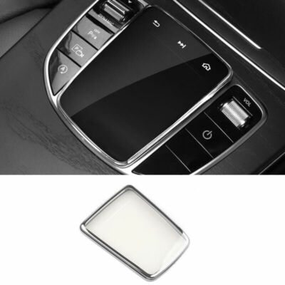 ABS Silver Central Console Multimedia Cover Trim 1X For Benz C-Class 2019-2021
