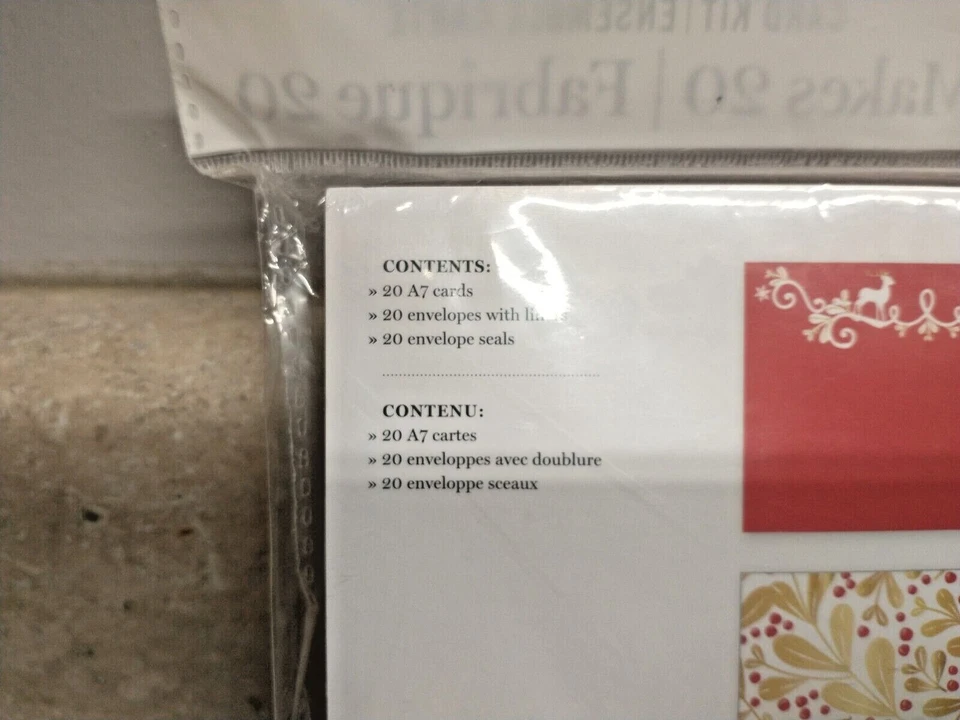 New Martha Stewart Crafting 20pc Red & Gold Christmas Holiday Greeting Card Kit - Image 4 of 4