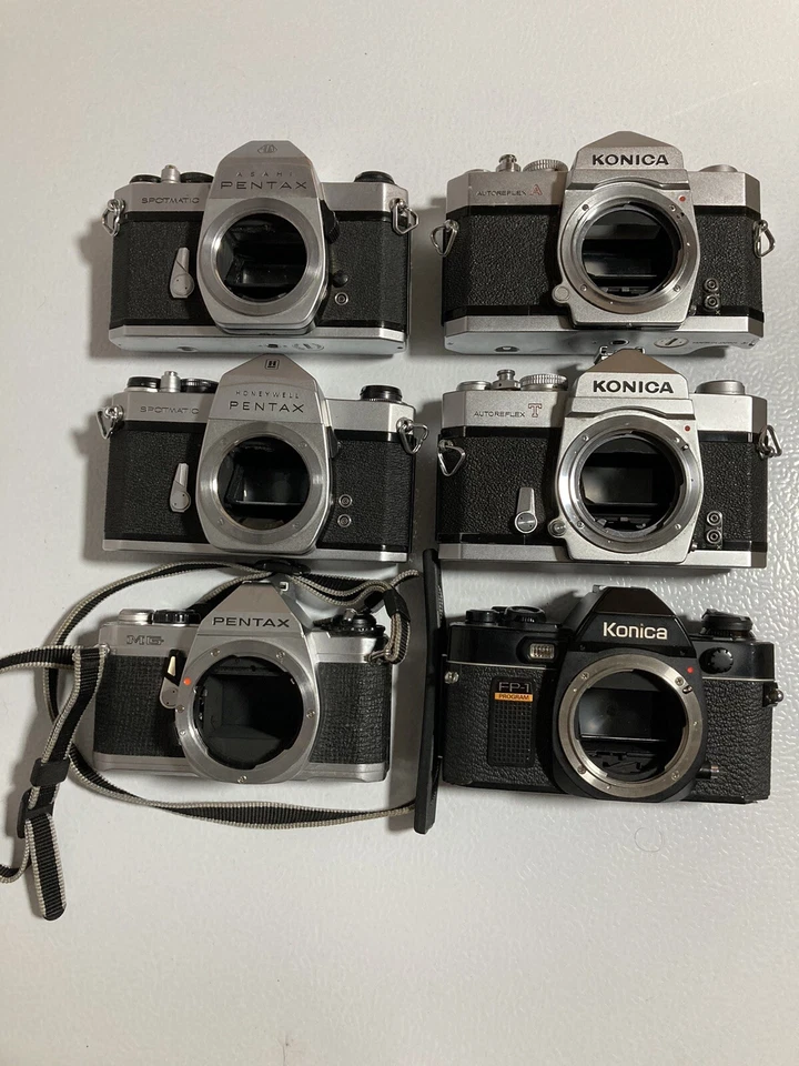 Lote de cámaras de película vintage Asahi Pentax Konica M42 PK AR Mounts Foto 2 de 4