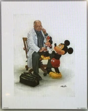 Disney Mickey Mouse and Doctor  Art Print 16 x 20  Rockwell Style More Sizes