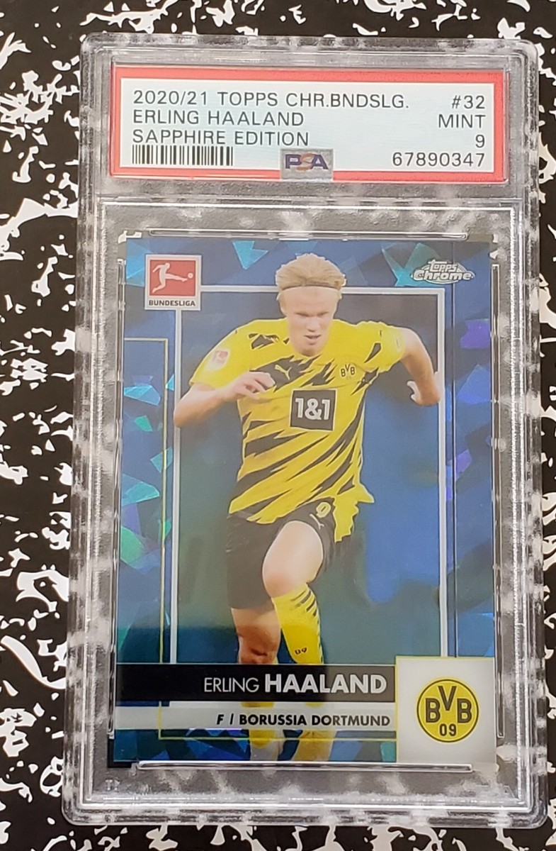 その他 haaland psa9 2020/21 Topps Chrome Bundesliga Erling Haaland # 32 Saphire