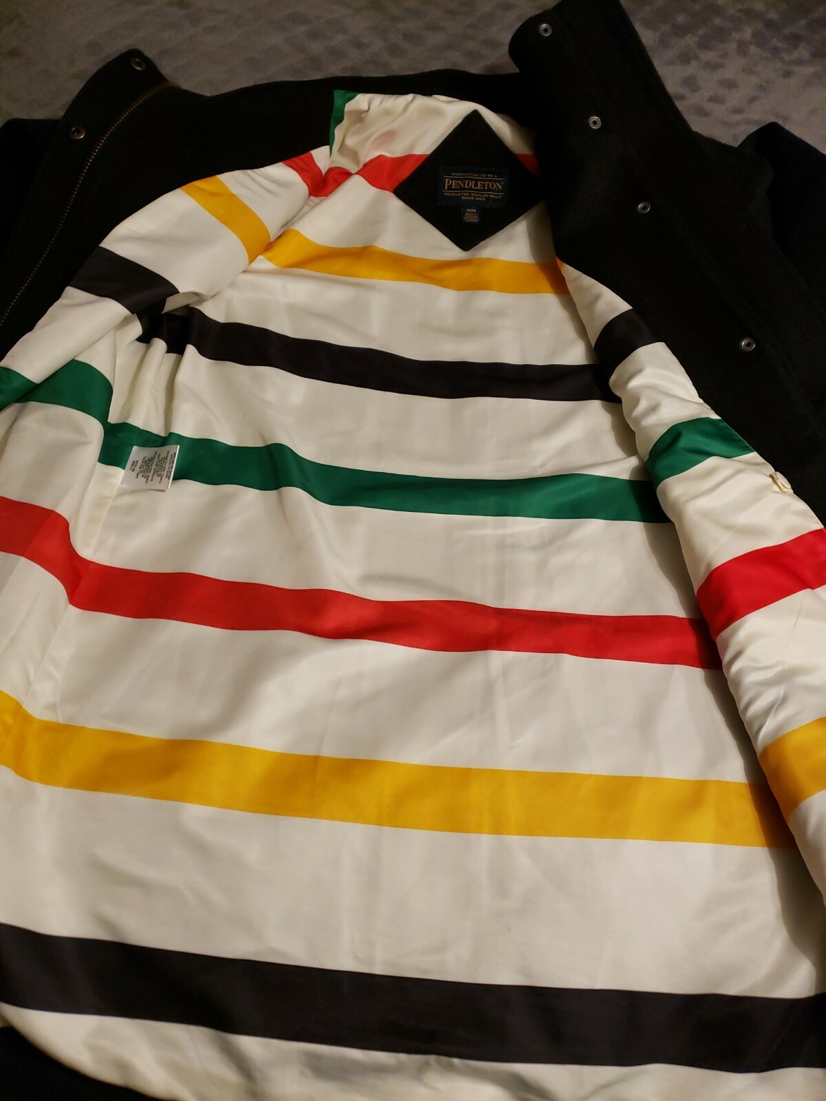 pendleton wool coat mens medium black - image 6