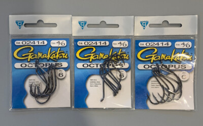 3 Packs Gamakatsu Octopus Hooks 4/0 02414