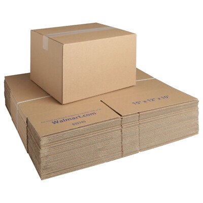 Recycled Shipping Boxes 15in L x 12in W x 10in H 30-Count Eco-Friendly New