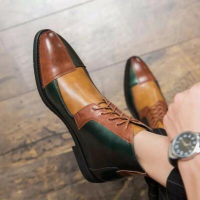 Handmade Mens Multi color chukka boots, Men genuine leather  display picture 3