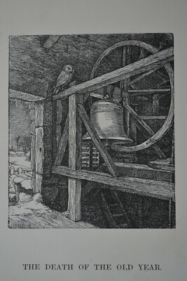 DEATH OF OLD YEAR JOHN EVERETT MILLAIS MOXON TENNYSON WOODCUT PRE-RAPHAELITE
