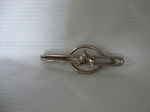 2" unique silvertone horse head tie slip on clip tie clasp,pre-owned