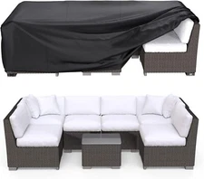 Juego De Muebles Para Jardin Resistente De Agua Cubierta Silla Mesa Rectangular