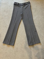 Escada Black/Tan Wool Wide Leg Pants, Size 44