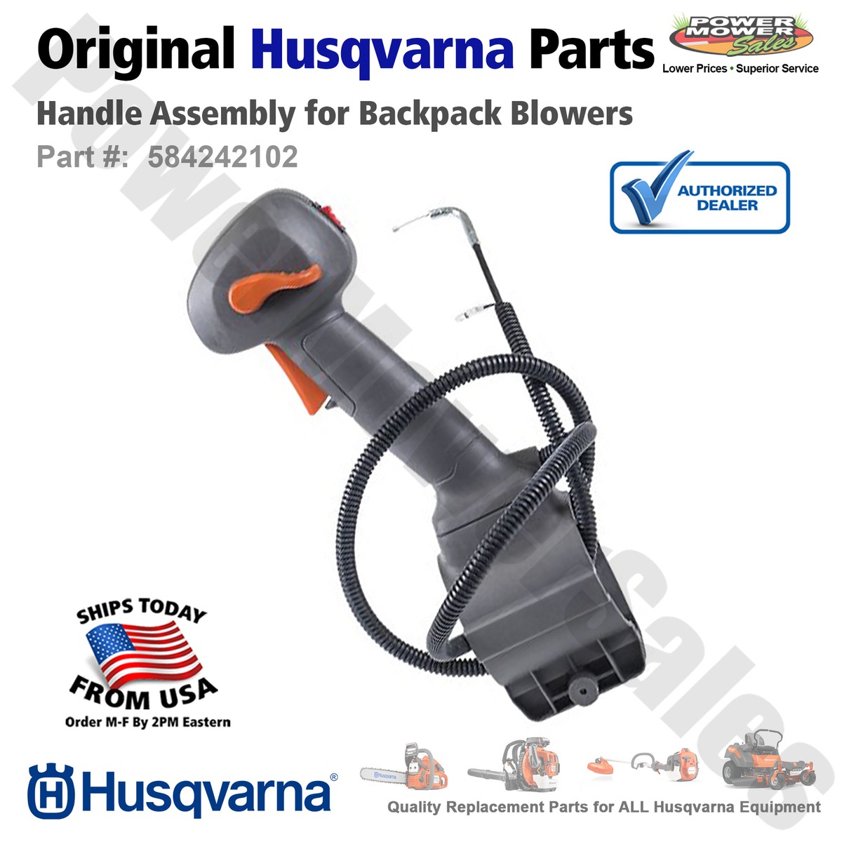 Genuine OEM Husqvarna Handle Assembly for Backpack Blowers / 150BT