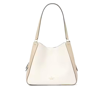 NEW KATE SPADE LEILA MEDIUM TRIPLE COMPARTMENT SHOULDER BAG LIGHT SAND MULTI