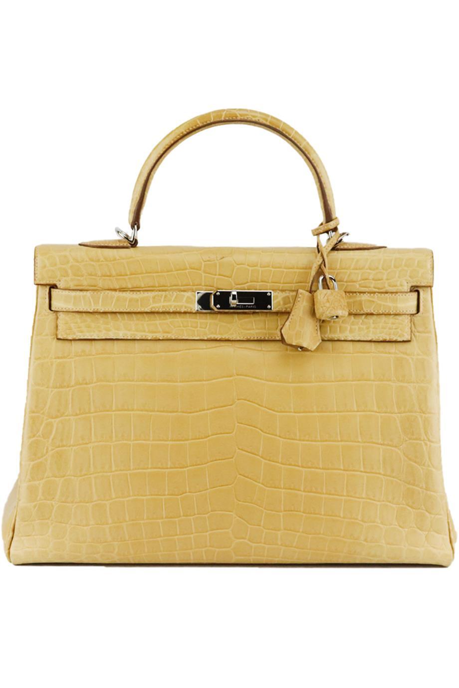 HERMÈS 2016 KELLY RETOURNE 35CM MATTE NILOTICUS CROCODILE LEATHER BAG