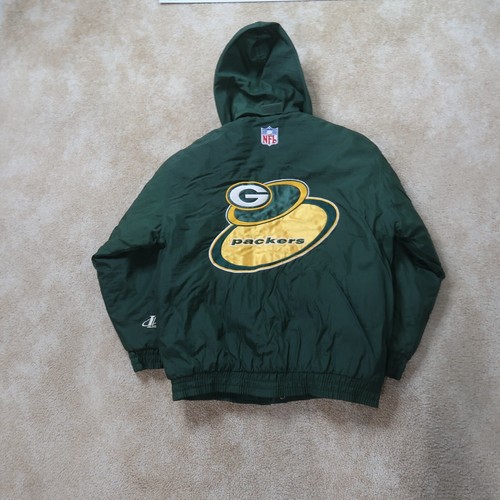 Vintage Green Bay Packers Winter Jacket Youth XL 14-16 NFL Hooded Coat - Picture 8 of 10