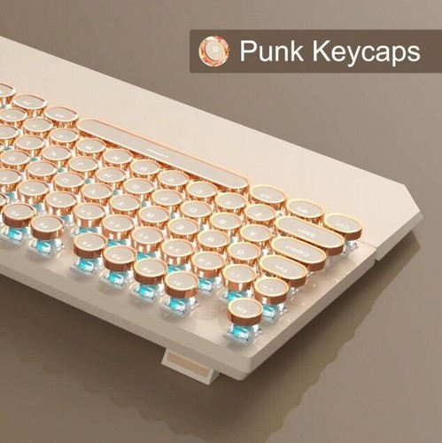 Gaming Retro Typewriter Mechanical Keyboard Detachable Wrist Rest with RGB LED - Picture 32 of 41