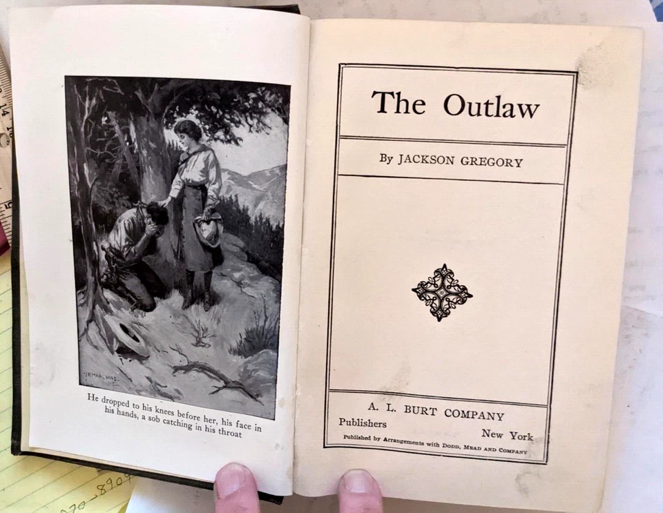 THE OUTLAW, 1st Ed 1914, Hardcopy, Jackson Gregory, GC+, RARE, UNCORRECTED PROOF - Image 2 of 4