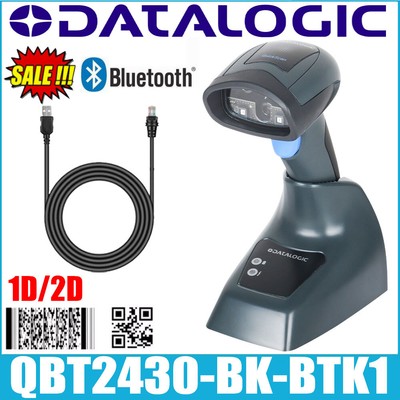 Datalogic QuickScan QBT2430-BK-BTK1 Bluetooth 2D Barcode Scanner USB Kit W/ Base