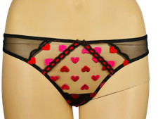 VICTORIAS SECRET DREAM ANGELS EMBROIDERED HEART MESH THONG PANTY XS S M L XL NWT