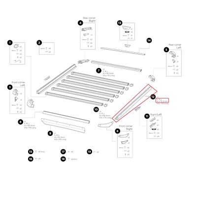 Thule Side Profil Seitenleiste 1511mm für Caprock Platform L TBL