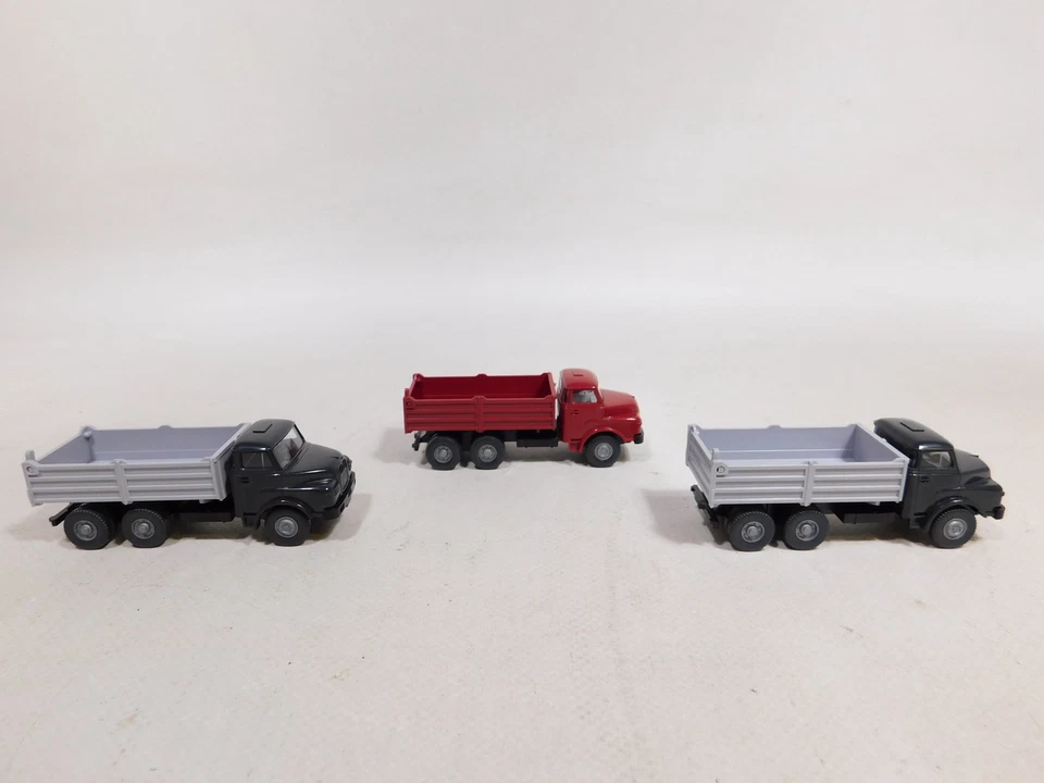 3X H0 1:87 Modello Pritschenkipper Kipper MAN 673 05 23 ECC TOP #DX226-0,5 - Immagine 2 di 4