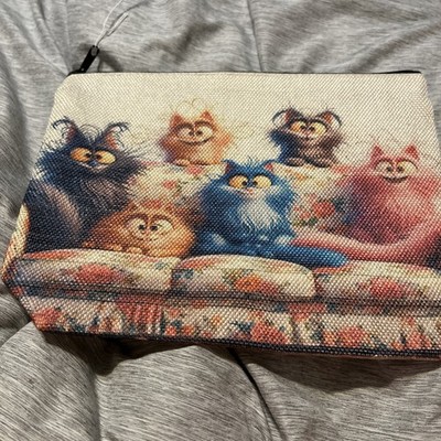 Canvas Pouch Colorful Sylized Cats