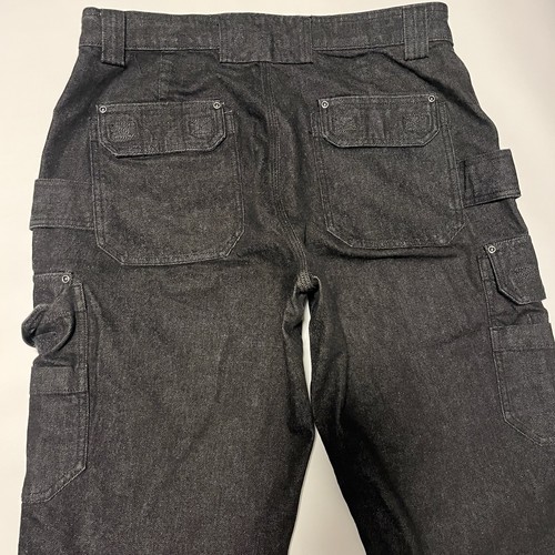 Vintage Duluth Trading Herren 34x30 schwarz Feuerwehrhose Cargohose Denim Jeans Workwear - Bild 11 von 11