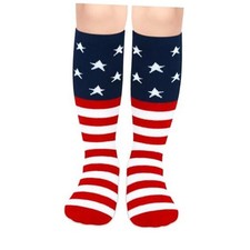 1 Pack Toddler Kids Youth Soccer Socks Girls Boys Baseball 6-9 Years Usa Flag