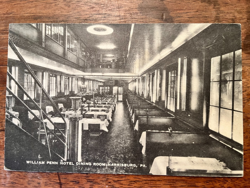 William Penn Hotel Dining Room Harrisburg Pennsylvania Postcard
