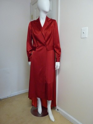 KITON Double-breasted Satin Asymmetric Hem Gown Size:46/12 $6975 NWT
