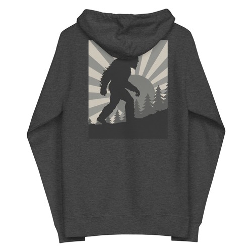 Bigfoot Hiking Unisex fleece Back Print zip up hoodie - Picture 6 of 9