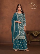STEPNSHOP INDIAN MUSLIM WOMEN EID DESIGNER SHARARA PARTY DRESS SALWAR SUIT