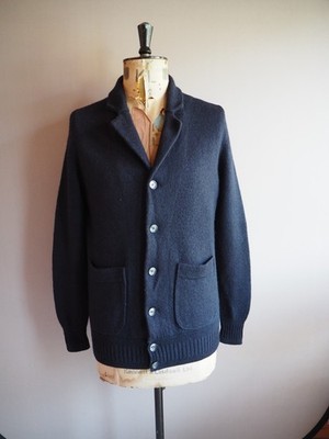 Hardy Amies Savile Row Strickjacke Herren Gr. M Navy 100% Wolle Strick Jacke